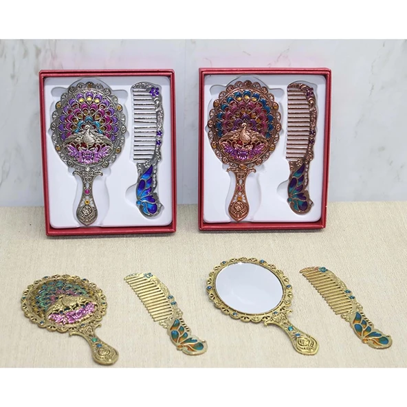 pilelistore Tavuskuşu Ayna Ve Tarak Seti Küçük Boy - 2