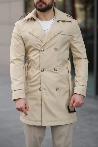 Apoletli Kemerli Trençkot - 8