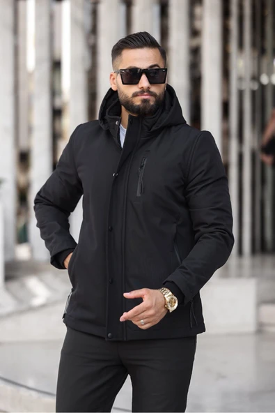 Kapüşonu Çıkabilen İçi Kürklü Softshell Mont