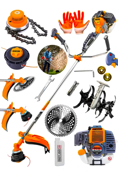 DAFLONG BAKIR SARGI ÇAPA HEDİYELİ YAN TİPİ BENZİNLİ OT ÇALI ÇİM BİÇME TIRPAN MAKİNASI CANAVAR BASLIK - 2