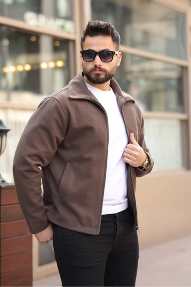 Şık ve Basic Slim Fit Kaşe Ceket - 4