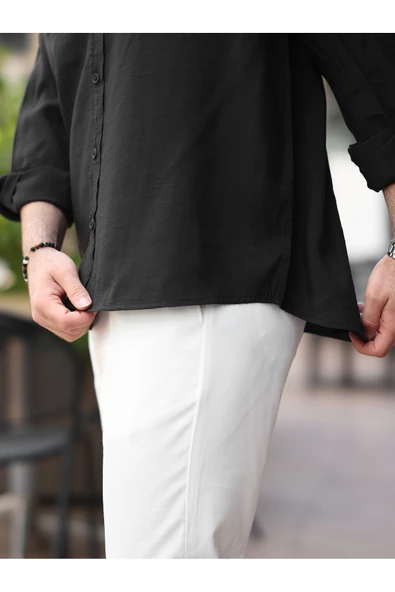 Oversize Oval Kesim Modal Gömlek - 2