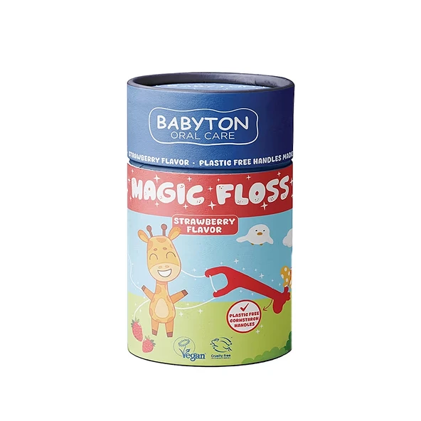 Babyton  Magic Floss Çocuklar İçin Diş İpi Çilek Aromalı 30 Adet ürün görseli