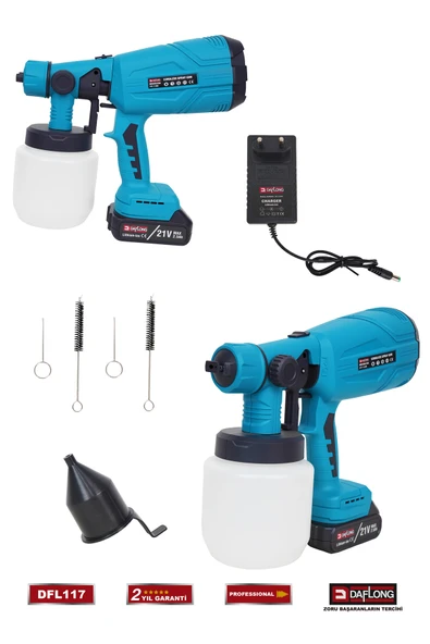 DAFLONG PRO YÜKSEK BASINÇLI ÇİFT AKÜLÜ BOYA PÜSKÜRTME TABANCASI DFL-117