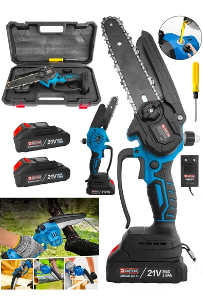 DAFLONG PRO ŞARJLI BURSHLESS YAĞLAMALI DAL BUDAMA BAKIR SARGILI EL TESTERESİ ürün görseli 1