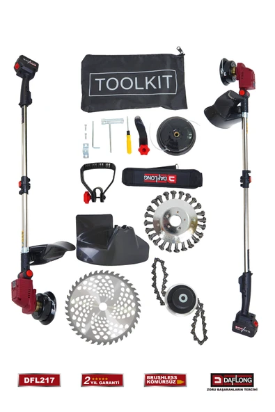 DAFLONG PROFESSİONEL KÖMÜRSÜZ ŞARJLI CANAVAR BAŞLIKLI ÇİM BİÇME MAKİNASI DFL-217 - 3