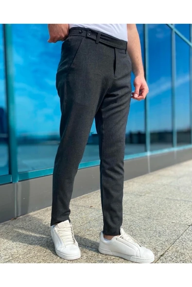 Slim Fit Dar Kesim İtalyan Model Kumaş Pantolon - 5