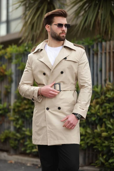 ERKEK PREMİUM APOLETLİ DERİ TRENÇKOT & PARDESÜ - 10