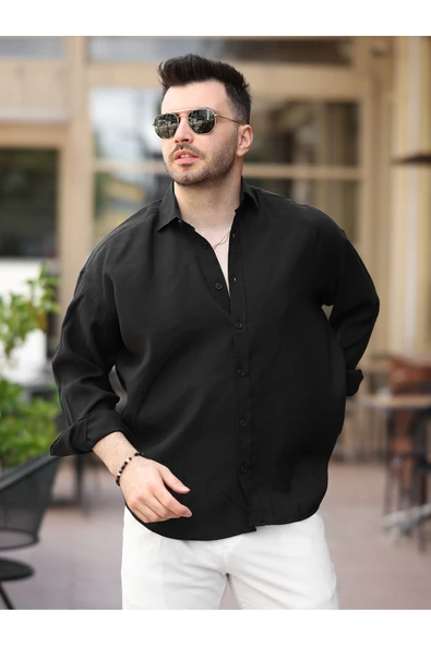 Oversize Oval Kesim Modal Gömlek - 3