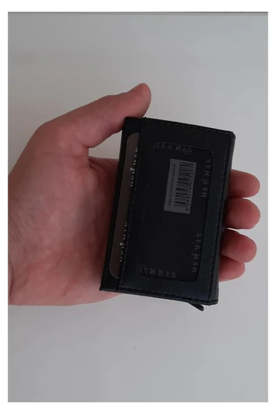 MKM Man Erkek Siyah Deri Kartlık Cüzdan - Slim ve Şık Tasarım, Çoklu Kart Gözü, RFID Koruma Özellik - Resim 3