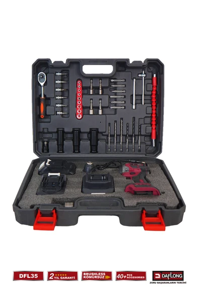 DAFLONG PRO KÖMÜRSÜZ 650-700NM 1/2 IŞIKLI HIZ AYARLI ŞARJ GÖSTERGELİ SOMUN SIKMA DFL-35 - 4