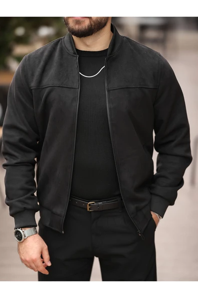 Yeni Sezon Kolej Bomber Süet Ceket - Resim 3