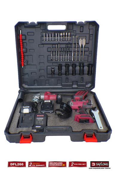 DAFLONG 2'Lİ SANAYİ SETİ 6 KADEMELİ DEVİRLİ TAŞLAMA+1600NM SOMUN BİJON MAKİNASI DFL-266 - 5