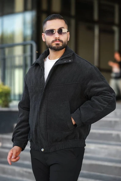 Tasarım Oversize İçi Kapitone Dolgulu Kadife Ceket - 3