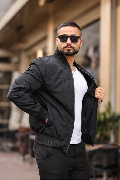 Erkek Bomber Mevsimlik Süet Ceket - 5