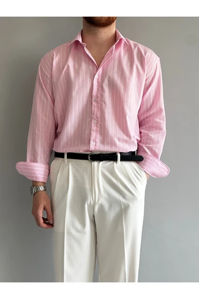 Old Money Rahat Kalıp Çizgili Gömlek - 9