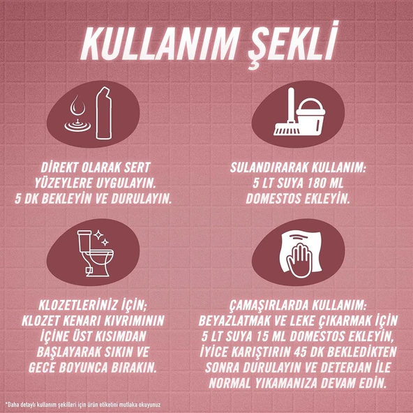 Domestos Çamaşır Suyu Beyaz Sabun Ferahlığı 1850 Ml - Resim 7