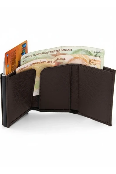 MKM Man Erkek Koyu Kahve Deri Kartlık Cüzdan Slim ve Şık Tasarım, , RFID Koruma Özellik - Resim 2