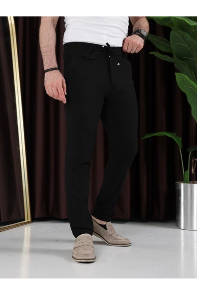 Ütü Gerektirmeyen Gofre Kumaş Jogger Pantolon - 4