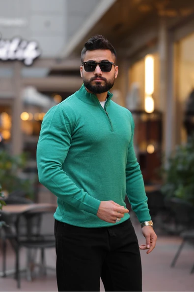 Slim Fit Fermuarlı Kazak - 10