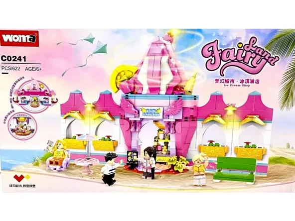 Plaj Dondurma Dükkanı Şehir Sokağı Yapı Bloğu Tuğla Bulmaca Oyunu PCS:622 PARÇA