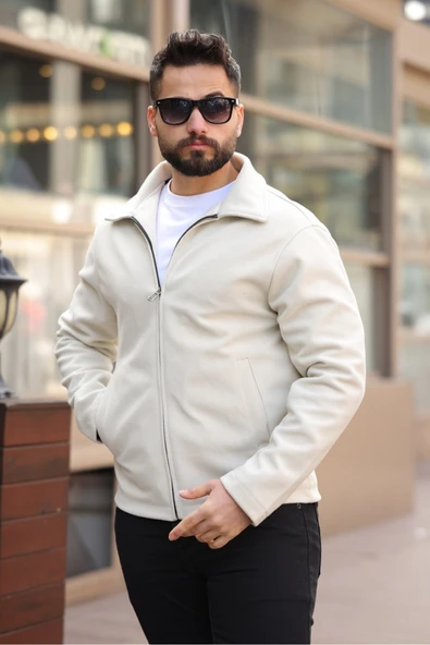 Şık ve Basic Slim Fit Kaşe Ceket - 3