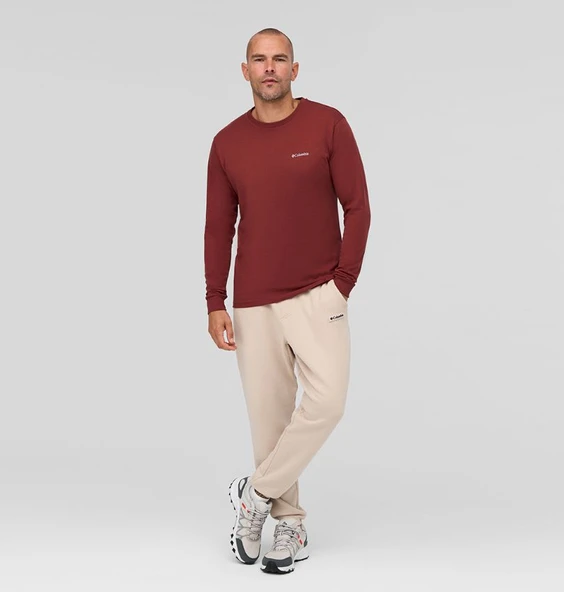 Columbia Csc M Basic Sm Logo Ls Tee Bordo Erkek Outdoor Tshirt CS0354 - Resim 5
