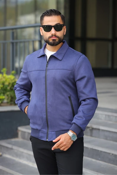 Polo Yaka Baharlık Süet Ceket - 3