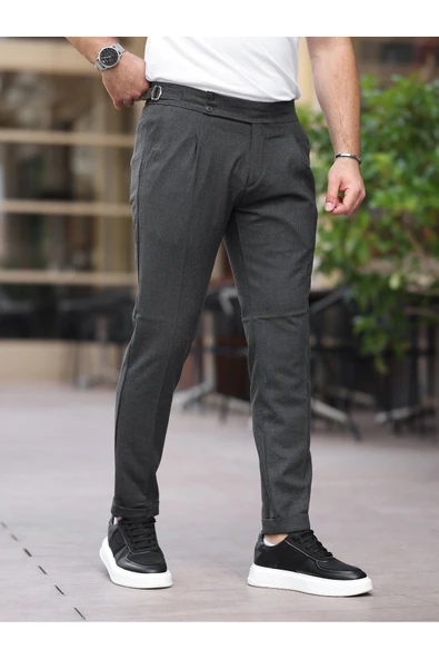 Old Money Pileli Likralı Kumaş Pantolon - 11