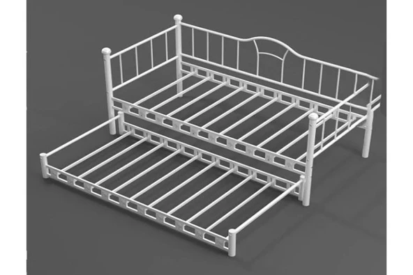 ARGİMO Kamelya Yavrulu Daybed Sedir Karyola Beyaz 90x190cm - 8