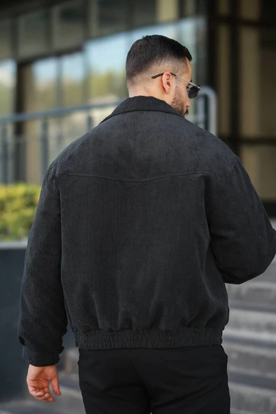 Tasarım Oversize İçi Kapitone Dolgulu Kadife Ceket - 4