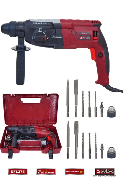 DAFLONG PRO BAKIR SARGILI METAL ŞANZUMAN DARBELİ MATKAP KIRICI DELİCİ 2-28MM HİLTİ DFL-375 - 3