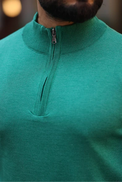 Slim Fit Fermuarlı Kazak - 12