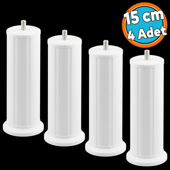 (1 Adet) Mobilya Baza Tv Ünitesi Yükseltme Ayağı Robot Süpürge Uyumlu 15 cm Beyaz Plastik ürün görseli