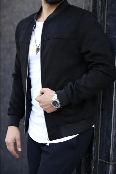 Erkek Bomber Mevsimlik Süet Ceket