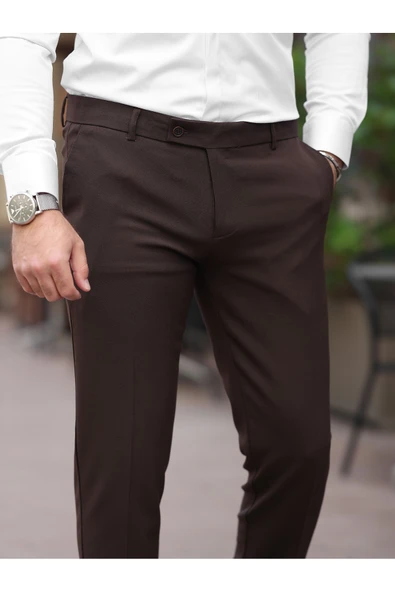 A Kalite Slim Fit Likralı Kumaş Pantolon - 12