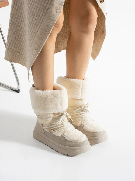 Stato Hakiki Süet Deri Kadın Bot Beyaz ürün görseli