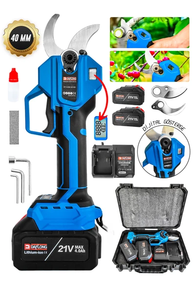 DAFLONG PROFESYONEL DİJİTAL GÖSTERGELİ 40 MM ŞARJLI BAĞ MAKASI - Resim 2