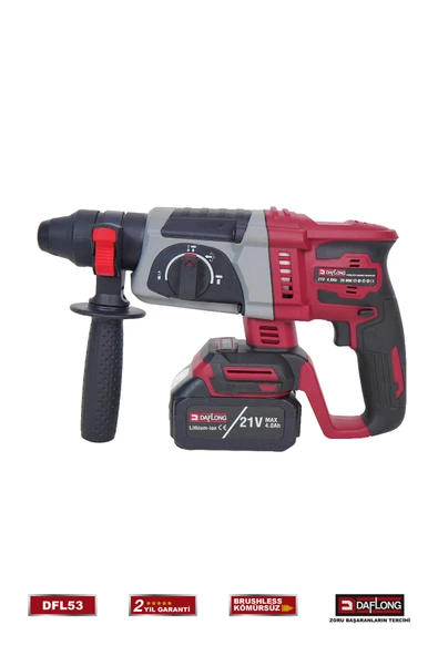 DAFLONG 21V KÖMÜRSÜZ DARBELİ KIRICI DELİCİ BAKIR SARGILI ŞARJLI HİLTİ DFL53 - 4
