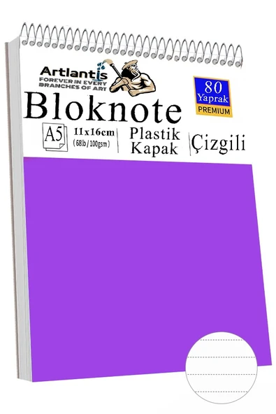 Telli Masaüstü Not Defteri Çizgili A5 Orta Boy 1 Adet Masa Üstü Plastik Kapaklı Spiralli Bloknot Blocknote 80 Yaprak - 7