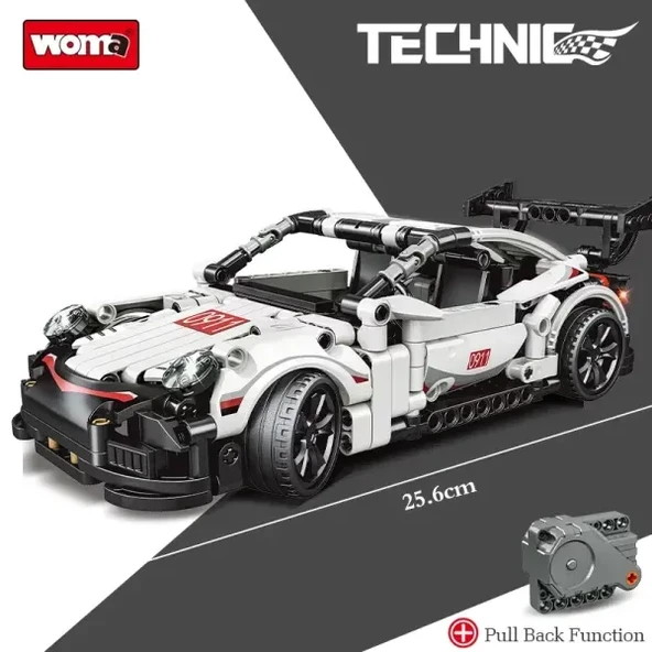 BLX Racing 911 Spor Yarış Arabası 399 Parça Technic Lego Yapım Seti - 4