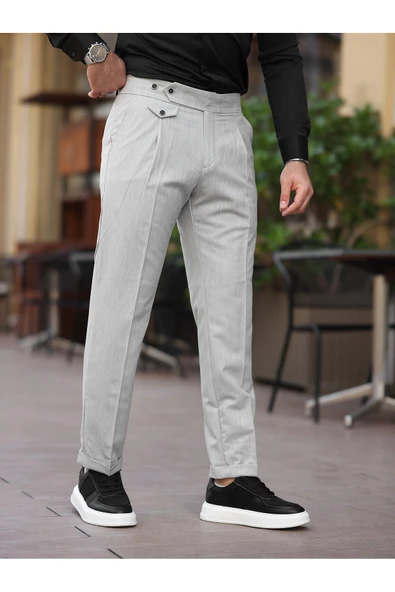 Yeni Premium Pileli Old Money Kumaş Pantolon - 8