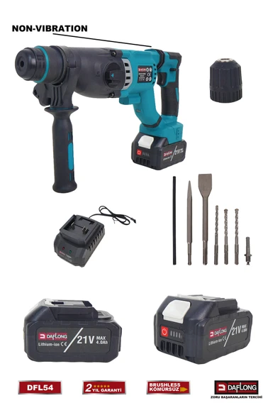 DAFLONG 21V TİTREŞİM EMİCİ KÖMÜRSÜZ BAKIR SARGILI KIRICI-DELİCİ HİLTİ DFL54
