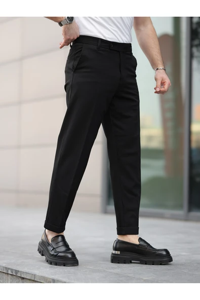 ERKEK PREMİUM DUBLE PAÇA BEL DESTEKLİ KUMAŞ PANTOLON - 11