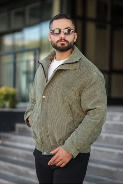 Tasarım Oversize İçi Kapitone Dolgulu Kadife Ceket - 7