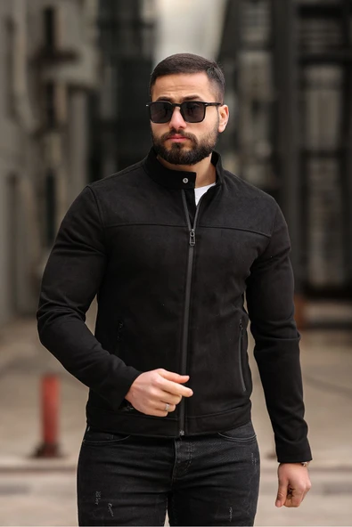 Yeni Sezon Erkek Premium Karbon Deri Slim Fit Mevsimlik Ceket - 12