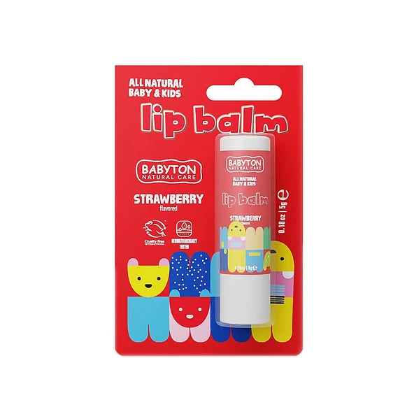 Babyton Strawberry Doğal Çilek Aromalı  Dudak Nemlendirici 5 gr