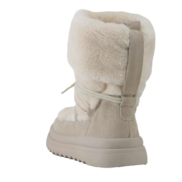 Stato Hakiki Süet Deri Kadın Bot Beyaz - Resim 11