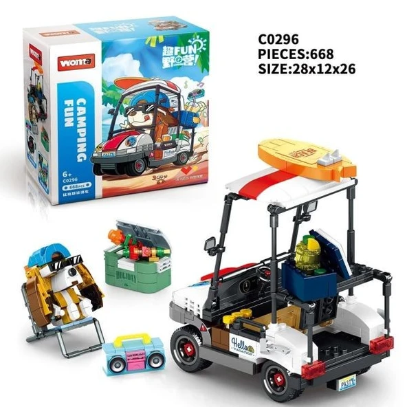 C0296 Hayvan Kamp Arabası Plaj Arabası Yapı Taşları Tuğla Seti PCS:668 PARÇA - 3