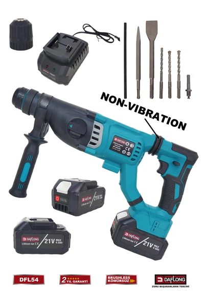 DAFLONG 21V TİTREŞİM EMİCİ KÖMÜRSÜZ BAKIR SARGILI KIRICI-DELİCİ HİLTİ DFL54 - 3